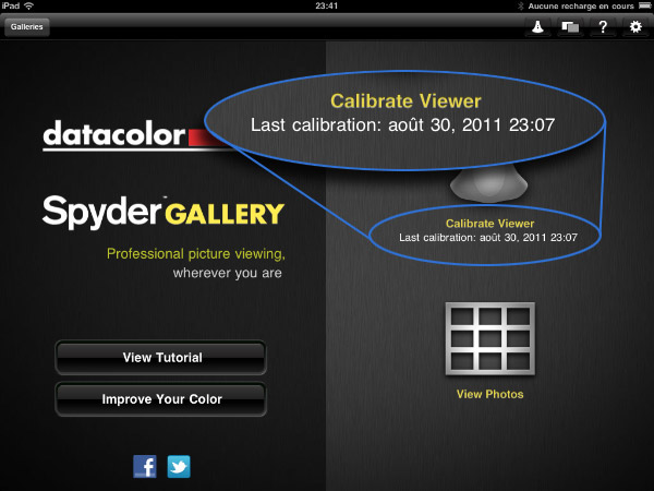 Date du dernier calibrage d'Ipad.