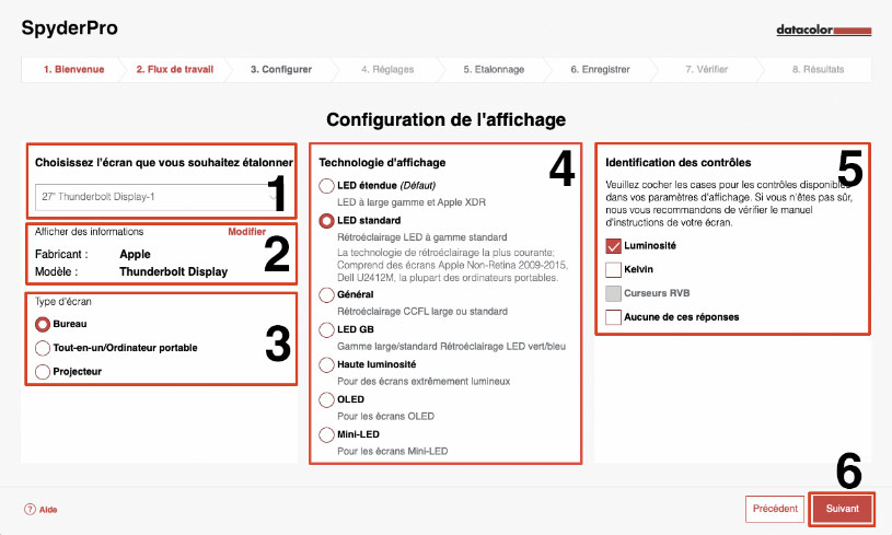 Choix de la matrice couleur dans Spyder 6.1.