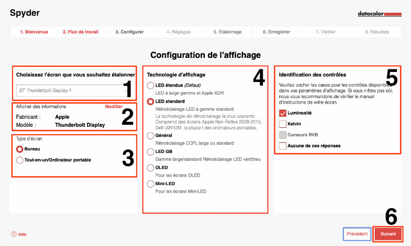 Choix de la matrice couleur dans Spyder 6.1.