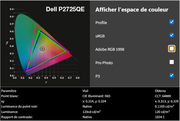 Rapport final après calibrage du DELL U2725QE avec le  Display Pro HL Calibrite Rapport final après calibrage du DELL U2725QE avec le  Display Pro HL Calibrite