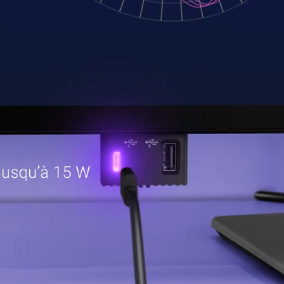 Connectique du Dell P3225DE en façade