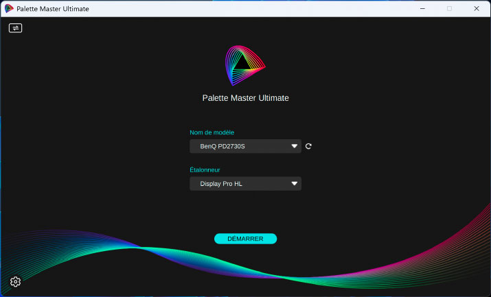 Palette Master Ultimate de BenQ pour calibrer le BenQ PD2730S