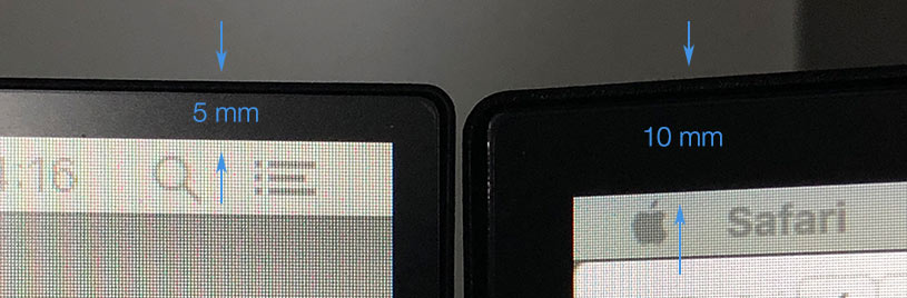 Épaisseurs des bords de l'écran Dell U2424H