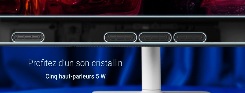 Les 5 haut-parleurs de l'écran DELL S3225QC