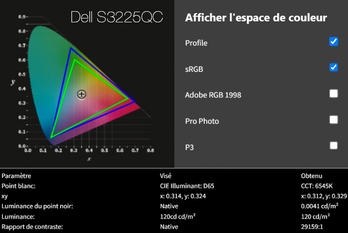 Rapport final après calibrage du DELL S3225QC avec le Display Pro HL Calibrite Rapport final après calibrage du DELL S3225QC avec le Display Pro HL Calibrite