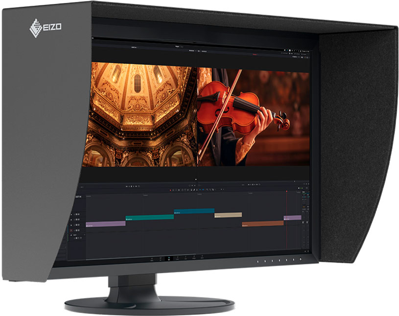 Écran EIZO CG3100X et son colorimètre intégré + sa casquette ou visière
