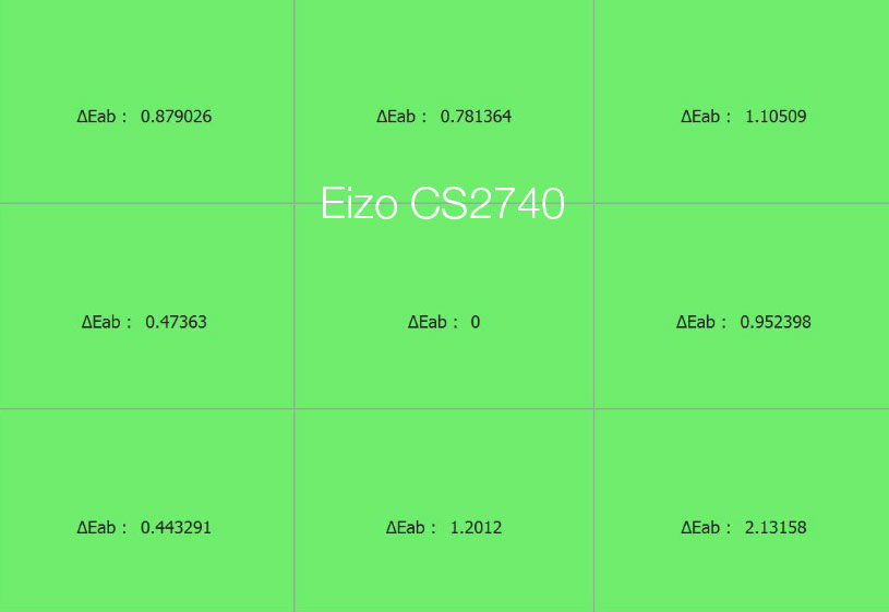 Uniformité en température de couleur de l'écran Eizo CS2740