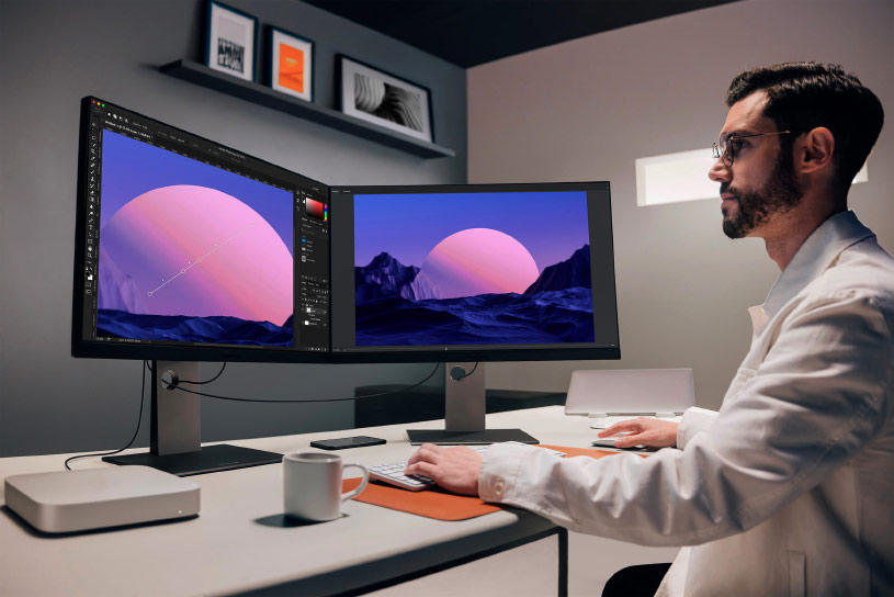 Le BenQ PD2730S et sa palette de raccourcis 