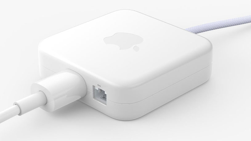 Bloc d'alimentation de l'iMac 24 pouces et sa prise Ethernet Gigabits