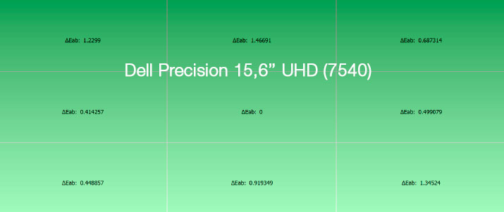 Uniformité en température de couleur du Dell Précision 15,6'' UHD modèle 7540